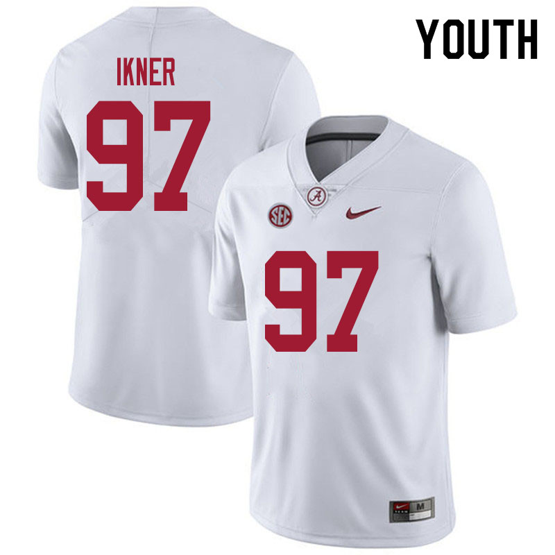 Alabama Crimson Tide Youth LT Ikner #97 White NCAA Nike Authentic Stitched 2020 College Football Jersey XI16L58HI